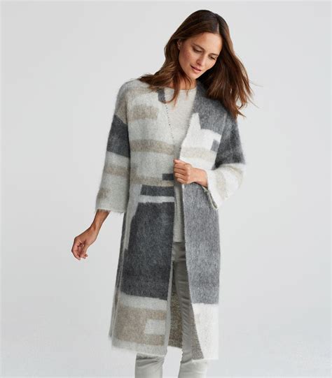 Lyst Eileen Fisher Brushed Alpaca Mohair Long Cardigan In Gray