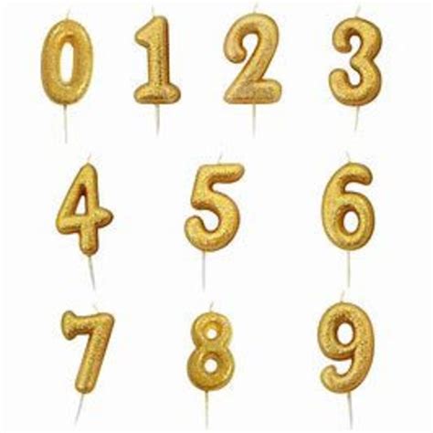 Gold Glitter Number Candles 0 9 Gold Glitter Birthday Etsy