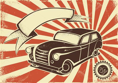Vintage Car Poster Template Stock Vector Image By ©ints V 58593893
