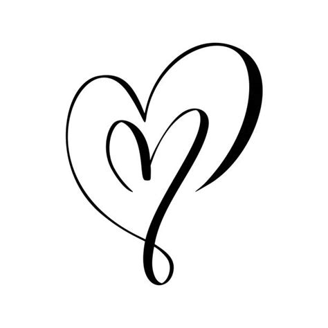 Download Silhouette Of Two Hearts Joined Together Illustrations ...