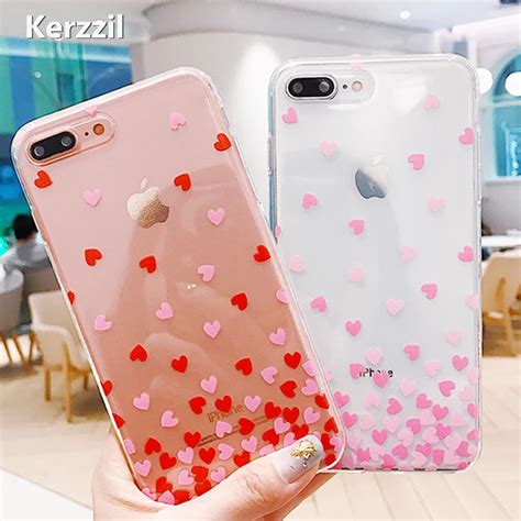 Kerzzil Heart Shaped Phone Cases For Iphone 6 7 6s Plus Soft Tpu