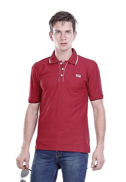 Jual Kaos Kerah Pria Warna Merah Baju Polo Shirt Pria Kaos Distro