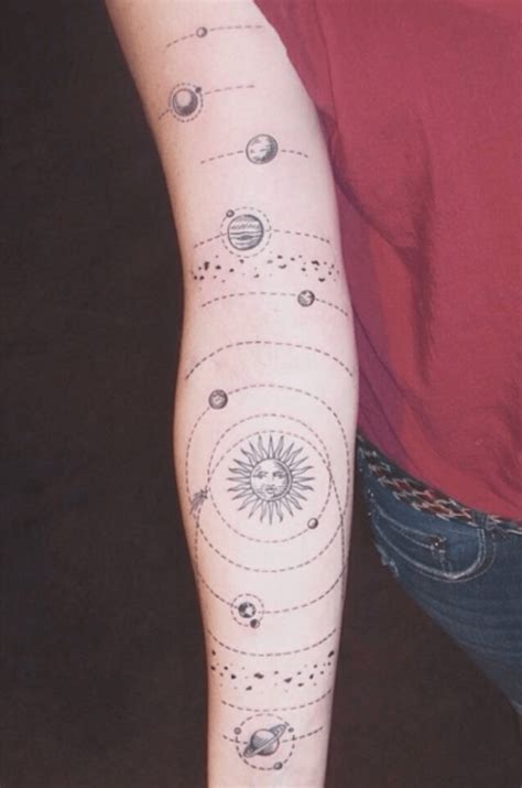 12 Beautifully Minimal Astronomy Inspired Tattoos Solar System Tattoo