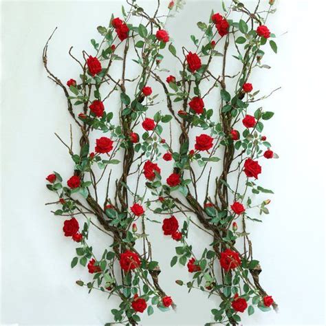 Artificial Wedding Arch Flowers Velvet Rose Garland 166cm Fake Etsy
