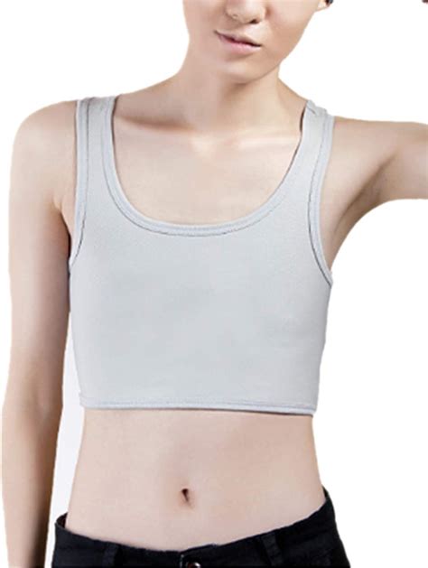 Amazon Com Women Super Flat Chest Binder Lesbian Tank Tops Tombabe Elastic Band Chest Vest Clothing