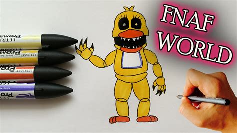 How To Draw Adventure Nightmare Chica From Fnaf World Youtube
