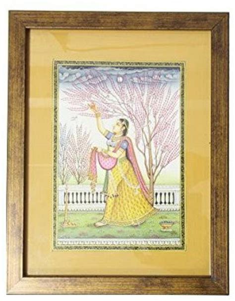 Craftedindia A Girl Plucking Flower Natural Colors 96 Inch X 76 Inch