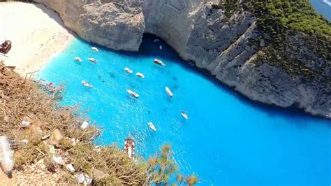 Navagio Beach Shipwreck Zakynthos Island Greece Top View Youtube
