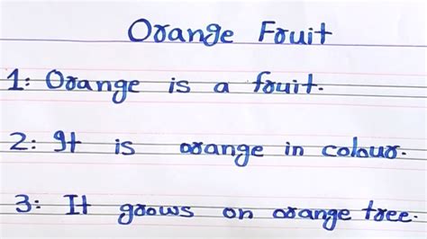 Orange Fruit Essay In English Lines Lines On Orange Fruit Youtube