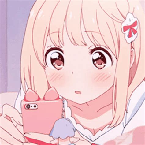 Cute Anime Yui Yamada Blushing Gif Gifdb Com