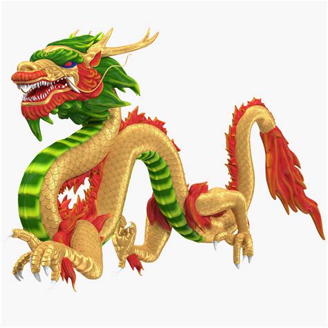3d Colorful Chinese Dragon Rigged Model Turbosquid 1434041