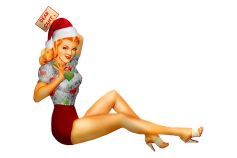 Retro Pin Up Christmas Girls Clip Art By Me And Ameli Thehungryjpeg