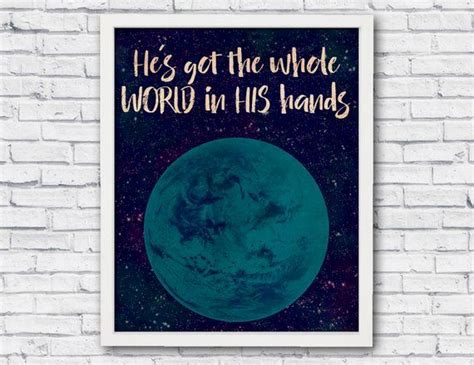 Bible Verse Hes Got The Whole World In His Hands Christian Wall Art