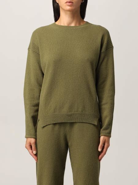 Alberta Ferretti Sweater In Virgin Wool And Cashmere Green Alberta