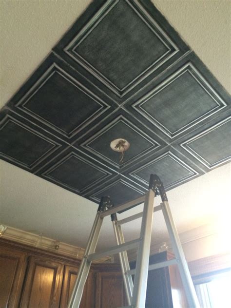 Glue up pvc ceiling tiles are not only beautiful in their aesthetic appearances but also very reliable and sturdy in nature, lasting for a the distinct kinds of. Faux Tin Glue Up Ceiling Tiles Installation