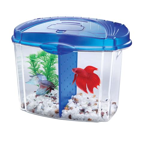 Aqueon Betta Fish Tank Starter Kit Half Gallon Blue Ebay