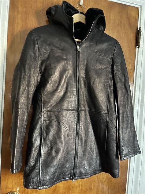 Vintage Wilson Leather Hooded Jacket Womens Size M Gem