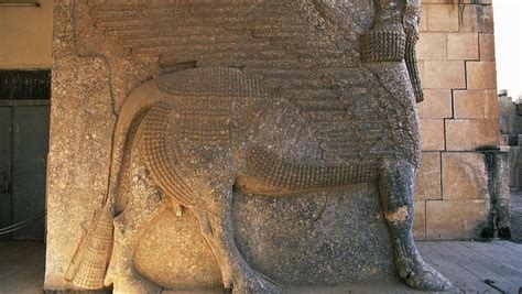 Relief Of A Lamassu Human Headed Winged Lion In Palace Of