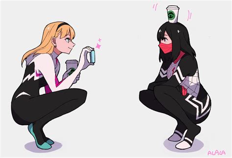 Spider Gwen Gwen Stacy Silk And Cindy Moon Marvel And More Drawn By Sushi Pizza Rrr
