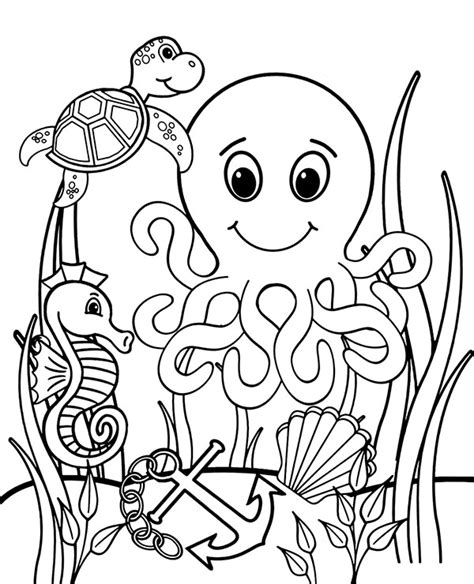 Pin On Sea Animals Free Coloring Pages For Felt Pattern Ideas
