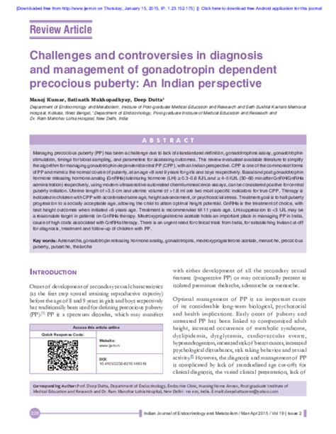 pdf challenges and controversies in diagnosis and management of gonadotropin dependent