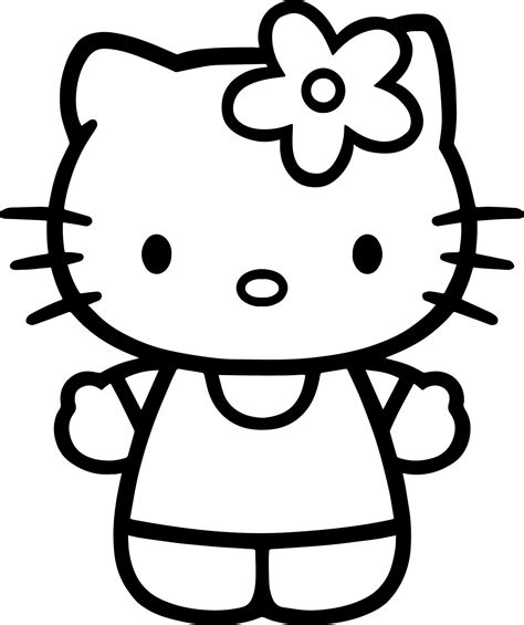 Nice Hello Kitty Basic Bold Coloring Page Sanrio Hello Kitty Kue Hello