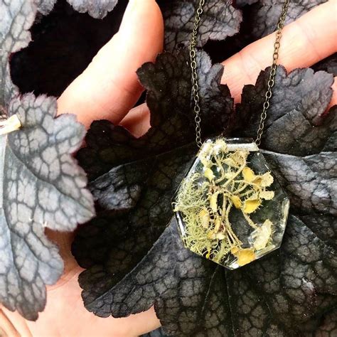 Preserved Lichen Terrarium Resin Necklace
