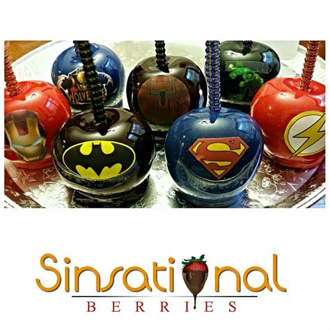 Sinsational Berries Super Hero Theme Custom Candy Apples Candy