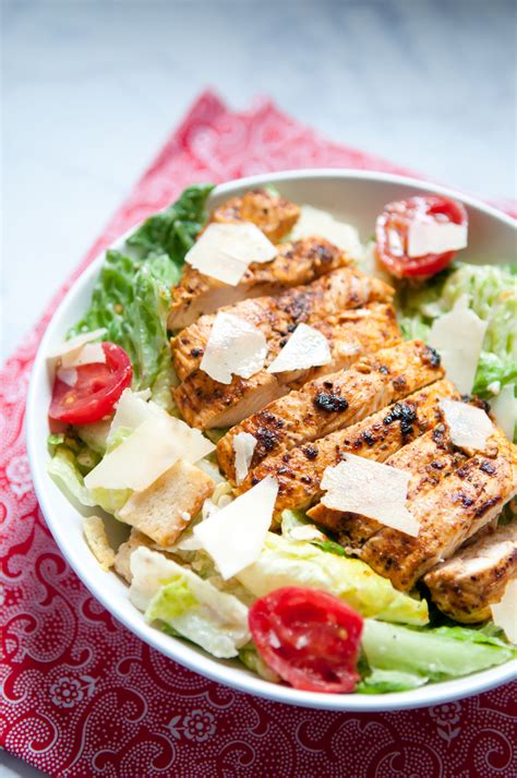 Split the lettuce into two large bowls. Blackened Chicken Caesar Salad - Tabitha Talks Food