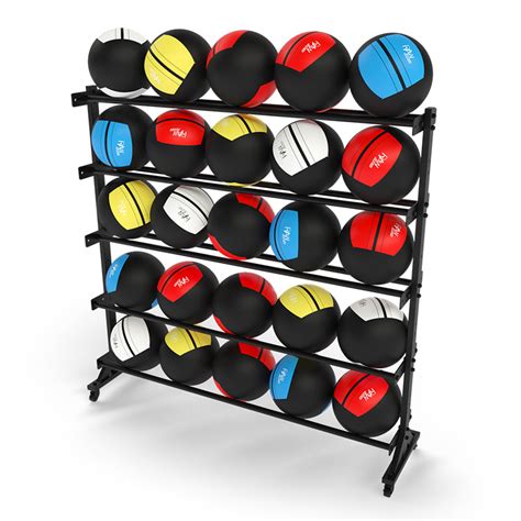 Buy Multi Ball Storage Rack 5 Tier Raw Fitness