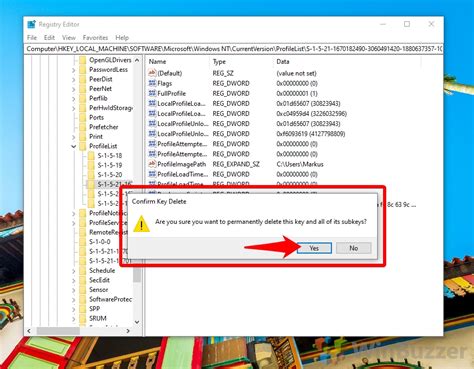 Windows 10 How To Delete A User Profile From The Registry Winbuzzer
