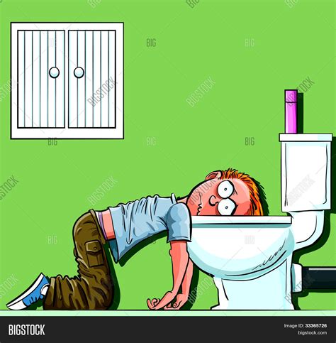 Cartoon Teen Boy Sick In The Toilet Stock Vector And Stock Photos Bigstock