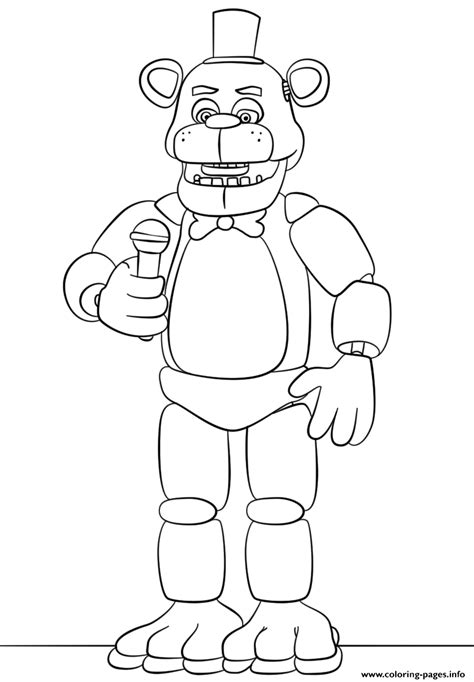 Freddy Fnaf Try To Sing Coloring Pages Printable