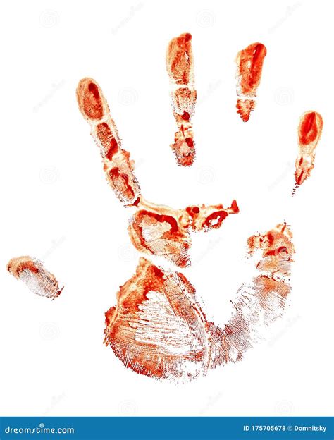 Red Handprint On A White Background Royalty Free Stock Image