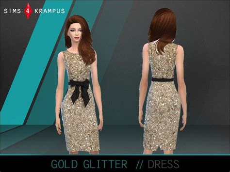 The Sims Resource Golden Bow Dress By Sims4krampus Sims 4 Downloads