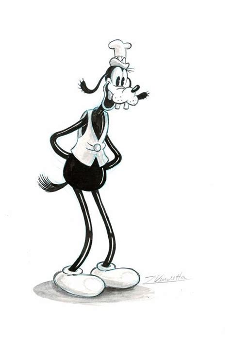 Vendetta Z Original Drawing Goofy 4 X Mas Disney Art Wb