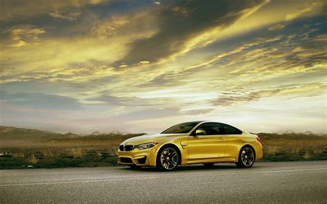 Bmw M4 Coupe F82 Yellow Car Side View Wallpaper Cars Wallpaper Better