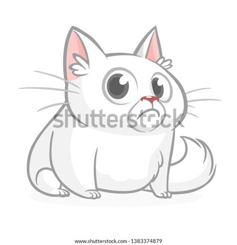 Funny Fat Cat Cartoon Vector Illustration Stock Vector Royalty Free 1383374879 Shutterstock