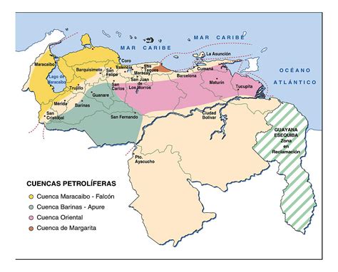 Mapas De Venezuela Mapa De Venezuela Cuencas Petrolíferas