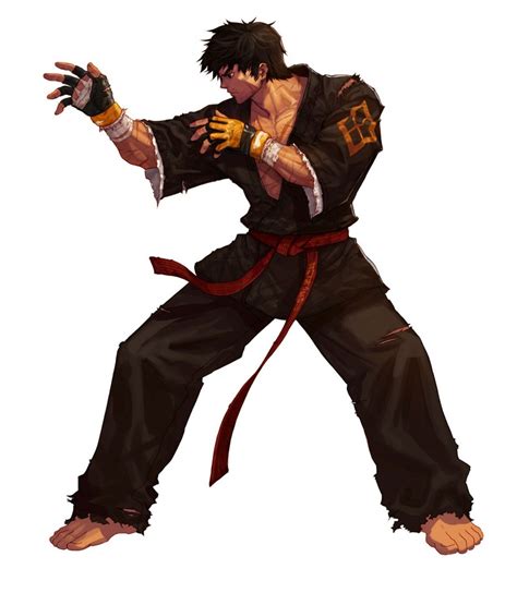 Male Fighter Grappler Portrait Character Design Martial Artist Character Art