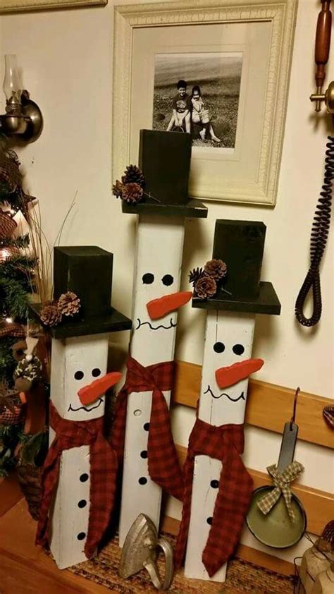 4x4 Snowmen Christmas Crafts Holiday Decor Crafts