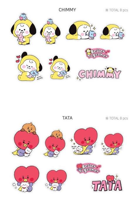 Bts Bt21 Official Baby Removable Sticker Little Buddy Etsy