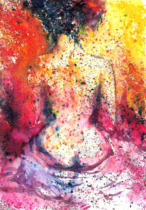 Abstract Nude Woman Watercolor Painting Painting By Natalja Picugina