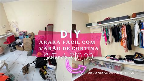 Diy Arara De Roupas Com Var O De Cortina E Mdf Gastando Pouco Youtube