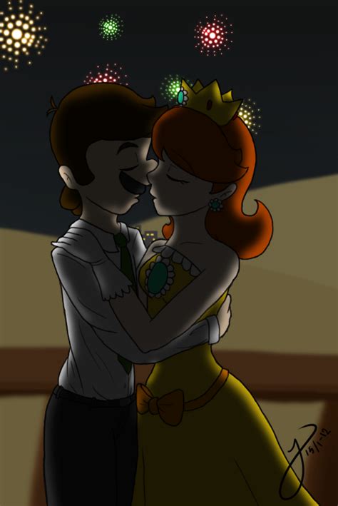 New Years Kiss By Luaisy On Deviantart Super Mario Art Luigi And Daisy Mario Art
