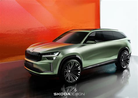 Škoda Teases Next Gen Kodiaq Suv With Powerful And Emotive Design Elements Europawireeu