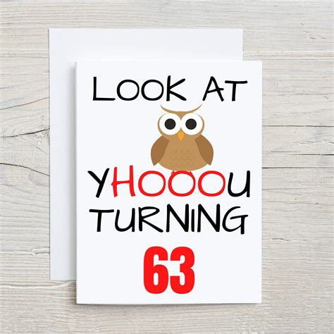 63rd Birthday Card Funny 63rd Birthday Card 63rd Birthday T Idea