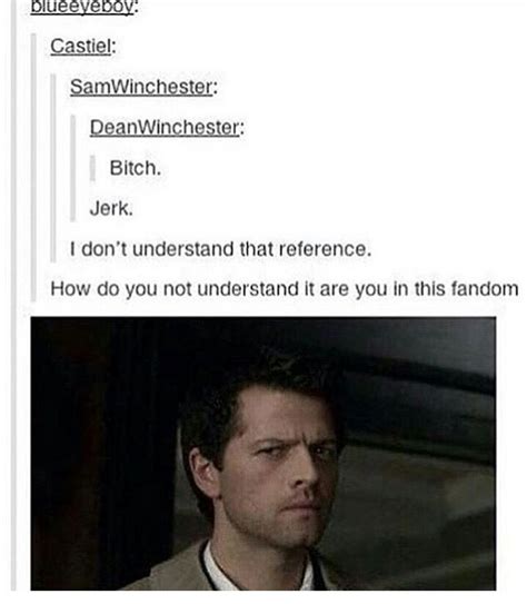 He Was Quoting Another Reference Because Cas Once Said The Line I Don T Understand That