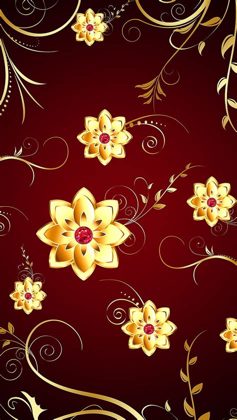Golden Flowers Hd Phone Wallpaper Peakpx