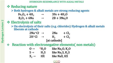 Comparison With Alkali Metals And Halogens Hydrogen 2 Youtube